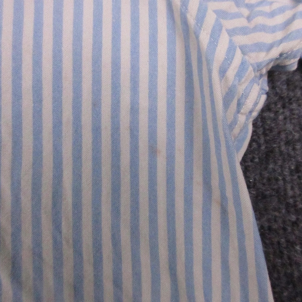 Duvin Shirt Mens Large Blue Stripe Short Sleeve Dolphin Girl Graphic Button Up - Picture 8 of 8